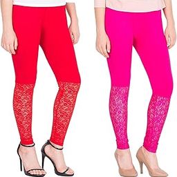 Stylish Ankle Length Leggings for Women and Girl's Combo | Designer Lace Leggings for Girls-image-80