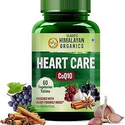 Vlado's Himalayan Organics Heart Care with Arjuna Bark, Grape seed, CoQ10, Resveratrol, Cinnamon, Garlic | Support Antioxidant & Heart Health - 60 Veg Tablets-1