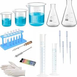 Bello Chemistry Lab Experimental kit - Combo of 23 Product Beakers Conical Flask, Test Tube & Measuring Cylinder Etc. for school collage chemistry lab laboratory-10