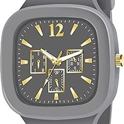 New Square Design Grey Dial & Grey Silicone Strap Watch for-Unisex-22