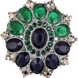 Gleaming Multicolor Crystals Saree Pin Brooch for Women (BP1101177RMul)-49