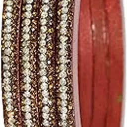 zulka Traditional Lac Bangles Set For Women & Girls with Golden Zircon Diamond Stone | Handmade Rajasthani Lac Bangles | Latest Girl's Bangles | Lakh Kada For Women Wedding, Party, Daily-Set of 4-picture-7