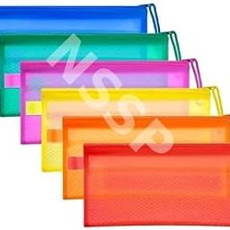 Cheque Size Pouch with Zipper, Waterproof Zipper Pouches Document Holder/Pen Pencil Case/Stationery Storage Bags/Cosmetic Pouch/Travel Organizer (Multicolor, Small Size) (Pack of 5, Cheque)-35