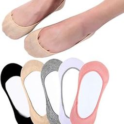 Women Invisible Trainer Socks, Women's Ankle Socks with Non-Slip Silicone, No Show Breathable Half Socks Pack 6-image-84