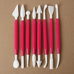 QALAM Kaari Plastic Ceramic Pottery Tools Set of 8, Carving Double Heads Clay Modelling, Sculpting, Shaping, Fondant Cake Decorating, Polymer Tools for Art & Craft Supplies for Kids, Artist,Assorted-picture-3