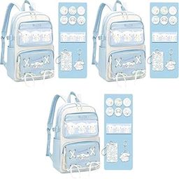 Kawaii School Backpack Cinnamoroll for Girls Book Bag 3 PCS-image-4
