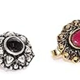 Combo Of 4 Antique Adjustable Nose Pin For Women-ZPFK8492-13