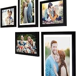 Art Street Wood - Set Of 5 Individual Black Wall Photo Rectangular Frames Wall Hanging (Mix Size)(2 Units 6X8, 1 Units 6X10, 1 Unit 8X10, 1 Unit 10X12 Inch), Other-image-4
