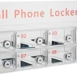 CAIHAOA 10 Slots Cell Phone Locker, Wall-Mounted Acrylic Cell Phone Locker with Charging Slot, Cell Phones Storage Cabinet Storage Locker Box with Door Locks and Keys for Classroom Office Employees-picture-10