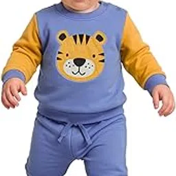 nuego Cotton Printed Baby Boys Matching Set Coords with Round Neck Sweatshirt and Joggers New Born Baby Dress Co-ords Clothing Set for Newborn (3-24 Months) - Multicolor-picture-3