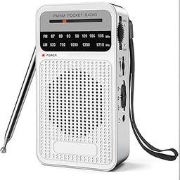 Portable Radio AM FM, Goodes Transistor Radio with Loud Speaker, Headphone Jack, 2AA Battery Operated Radio for Long Range Reception, Pocket Radio for Indoor, Outdoor and Emergency Use - Silver-6