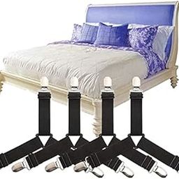Bed Sheet Holder Corner Straps - 4 pcs, Mattress Cover Clips to Hold Sheets in Place, Adjustable Bed Bands, Elastic Fasteners/Grippers/Suspenders Fitted Bedding, Keepers, Bed sheet Tie Downs-picture-14