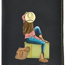 Faux Vegan Leather Customized Passport Cover | Passport Holder for Men | Women & Kids - Travel Accessories Passport Wallet with Custom Name (Black)-41