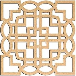 Haoser Pine MDF-3mm Wooden Panel for Room Divider/Partition, Wall Decor Pack of 1 Geometric Laser Cut Carved Panel (Panle-6_LxW-30x30cm)-image-46