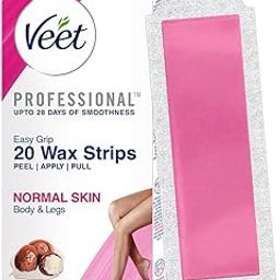 Veet Professional Waxing Strips Kit for Normal Skin, 20 Strips (Pack of 2) | Gel Wax Hair Removal for Women | Up to 28 Days of Smoothness | No Wax Heater or Wax Beans Required-19