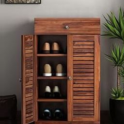 DN Furniture Solid Sheesham Wood Shoerack | Shoe Storage Cabinet for Home Shoe Rack with Seat & Door | Shoe Organizer | Shoe Rack for Home | Honey Matte Finish (Brown)-image-19