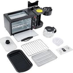 3 in 1 Breakfast Maker Portable Toaster Oven, Grill PAN & Coffee Maker Full Breakfast Ready at ONE GO-12