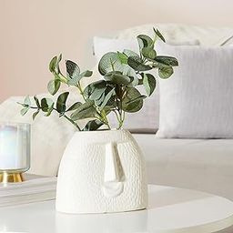 Tomar Decor Ceramic Boho face Planter Blowing Kiss Face Vase 6 inches Ceramic Vase for Flowers Handmade Minimalist Style Modern Home Decor Table Party Living Room Office Bedroom-image-25
