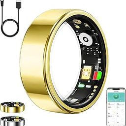 Smart Ring for Men/Women,Health & Activity Tracker with Heart Rate,Sleep Monitoring/Blood Oxygen/Motion Tracking,Waterproof & No Subscription Required Gold 7-picture-13