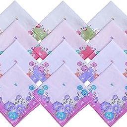 Cotton Women's Handkerchief Set – Soft and Stylish Ladies Hankies for Everyday Use - Pack of 12-image-60