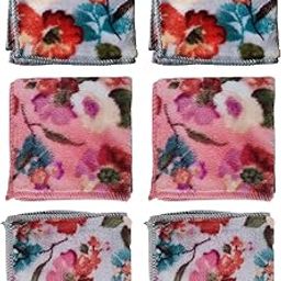 Women's Floral Handkerchiefs – Soft Microfiber Rumals (25x25 cm) for Girls, Babies & Kids | Set of 6 | Ideal for Rakhi, Birthday Gifts, Baby Showers-image-74