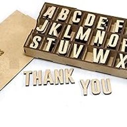 Alphabet Memory Character Alphabet Letters Decoration Wooden Alphabet Letters Craft Wooden Capital Alphabet Kid MDF Alphabets Cutouts 5 Pcs Each Alphabet (130 Pieces) (Beige)-10