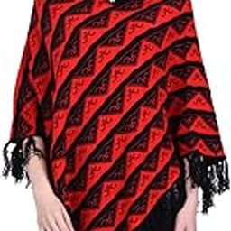 Women Ladies Girls Winter Wear Woolen Poncho (B18_X-Large)-image-75