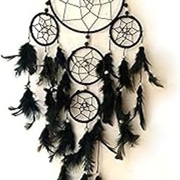 SGN Wool Vintage Dream Catcher Wall Hanging Decorative Showpiece - 55 cm (Black)-image-91