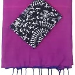 Smriti's Solid Pure Cotton Handloom saree Latkan Pallu with Running Kalamkari Print Blouse-image-4