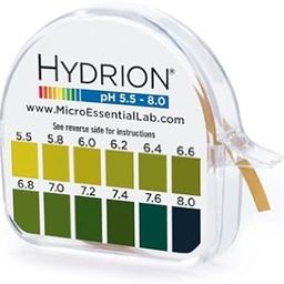Micro Essential Labs pHydrion Urine and Saliva ph test paper 15 ft roll with dispenser and chart ph range 5.5-8.0-23