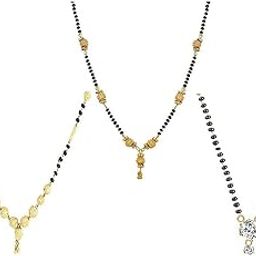 Sparkling Gold Plated Cz Solitaire Mangalsutra Combo For Women (CB72788GLDPD032018) (Model Number: CB72788GLDPD032018_Mar21)-53