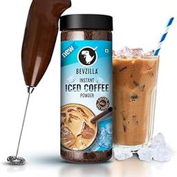 Bevzilla 200 Gram Instant Iced Coffee Powder & Frother Combo | Make 100 Cups | 100% Arabica Coffee | Cold Coffee | Unbreakable Jar-image-97