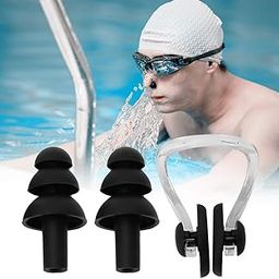 Verbier Waterproof Silicone Swimming Earplugs Nose Clip Plugs, Ear & Nose Protector Swimming Sets Swimming Accessories Soft & Comfortable For Children Adults Toddlers (Set of 4)-7