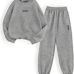 NASA Women's Sweatsuit Set, 2 Piece Crop Top and Jogger Pants, Light Gray-image-31