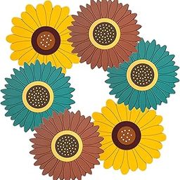 WOODTULA Silicone Trivet Mat Set of 6 - Trivets for Pots & Hot Dish - Trivet Mat for Hot Pots Cup Mat Coasters - Kitchen Decor Mats (Set of 6, Big, Multi)-33