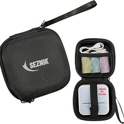 SEZNIK Portable Carrying Case Mini Printer, Multi Purpose Travel Organizer for Earphones, USB Drives, Memory Cards, and Cables Bag (Black)-image-96