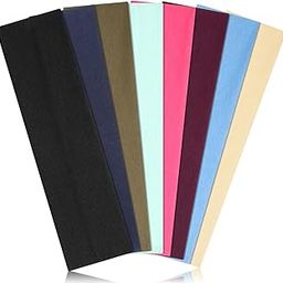 Headbands for Women Non Slip - Stylish Sports Hair Bands for Women's Hair - Soft Cotton Cloth Stretchy Headbands for Women for Yoga, Outdoor Exercise Running - 8 Pack-image-22