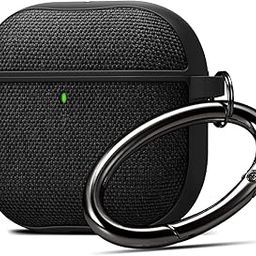 Spigen 2024 AirPods 4 / AirPods 4 ANC Case, Carabiner Included, [Premium Fabric] [Light & Compact], Urban Fit - Black-picture-13