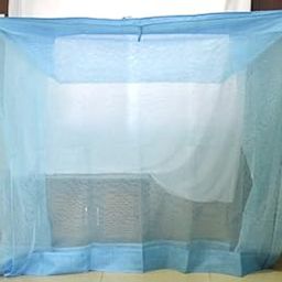 Divayanshi Polycotton Insect & Fly Protection Durable Foldable Machardani Mosquito Net for Bed (Blue, 7 x 7 ft)-27
