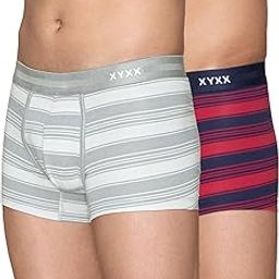 Men's Streax Super Combed Cotton Regular Fit Striped Trunks with No Marks Waistband (Pack of 2)-image-17