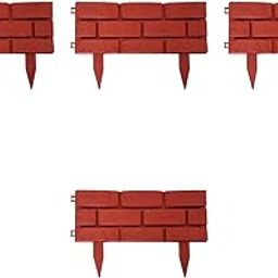 Bnf® 4 Pieces Garden Fence Edging Decorative for Landscaping Path Sidewalks Lawns Red|Home & Garden|Yard, Garden & Outdoor Living|Gardening Supplies|Landscaping & Garden Materials|Edging & Borders-image-74