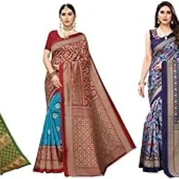 yashika Women's Combo Art Silk Printed Saree With Unstitched Blouse Piece |saree for Women | saree combo | New Sari | Latest Saree_C_48_ALIFA_PNK_METRO_RAM_SWATI_NVY-picture-5