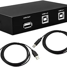 SPYTEK 2 Port USB 2.0 Switch Box, 2 Computers to 1 Printer, Scanner, Projector, Camera, Keyboard - 2x 1.5m Printer Cables (Black)-29