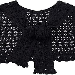 BNF®Shawl for Women Hollow Comfortable Casual Short Shawl for Home Office Travel Black|Clothing Shoes & Accessories | Womens Accessories | Scarves & Wraps-picture-49