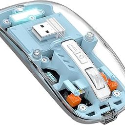 MICROWARE Wireless Mouse, Rechargeable Bluetooth Mouse, Dual Mode (2.4G + BT5.1) Transparent Slim Mouse with Quiet Click, 4 Adjustable DPI, Portable Mouse for PC, Laptop, Computer, Mac Book/iPad pro-picture-18