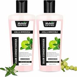 Multani Naturals Amla & Bhringraj Conditioner promotes hair growth, restores shine, reduces breakage, strengthens roots & controls hair fall. For all hair types. 250ml (Pack of 2).-image-86