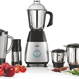 Glen Mixer Grinder 750W With 1 Transparent Jar 3 Stainless Steel Jars - Black & Silver (4023 PLATINUM)-picture-12