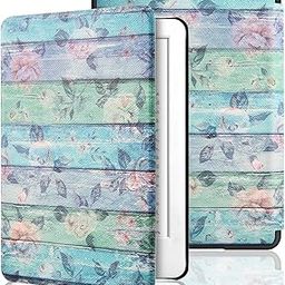 SwooK Classic Printed Magnetic Flip Cover case for All New Kindle Paperwhite 10th Gen Generation 2018 Released Kindle Flip Cover Case Shell (Vintage Wood)-picture-1