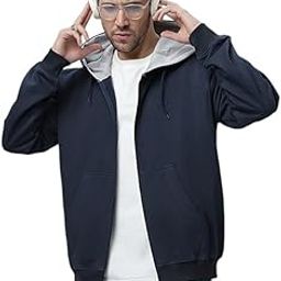 Long Sleeves Oversized Hooded Neck Zipper Baggy Hoodie Drop Shoulder Jacket for Men's-image-55