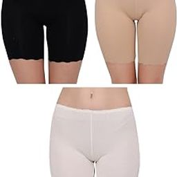 Women's Cotton Seamless Cycling Shorts/Under Skirt Shorts, (Pack of 3) Size M to XL-picture-24
